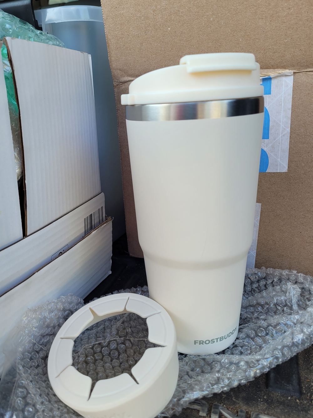 FrostBuddy Cream Insulated Travel Tumbler